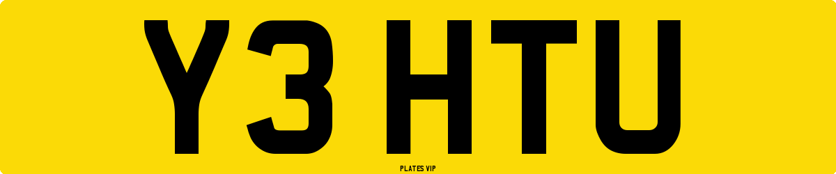 Y3 HTU Number Plate