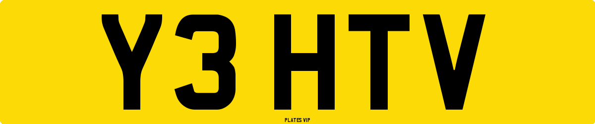 Y3 HTV Number Plate