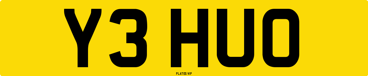 Y3 HUO Number Plate