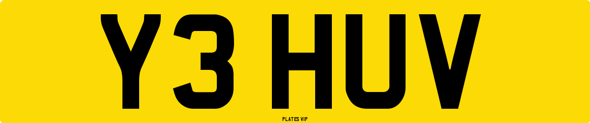 Y3 HUV Number Plate