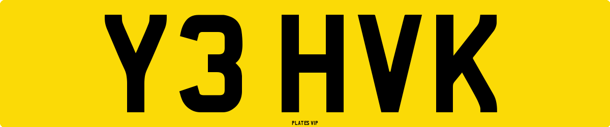 Y3 HVK Number Plate