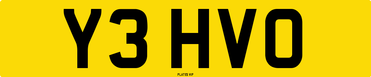 Y3 HVO Number Plate