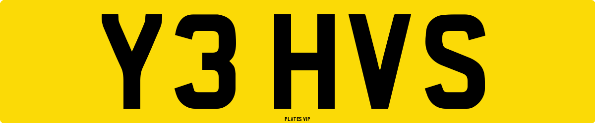 Y3 HVS Number Plate