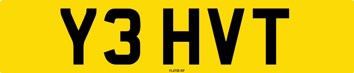 Y3 HVT Number Plate