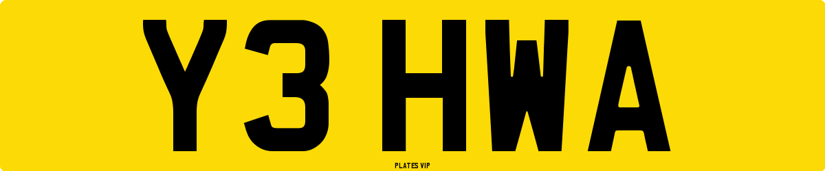 Y3 HWA Number Plate