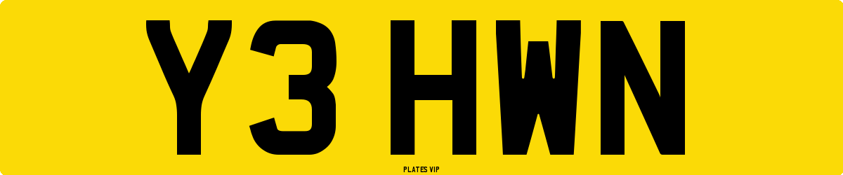 Y3 HWN Number Plate