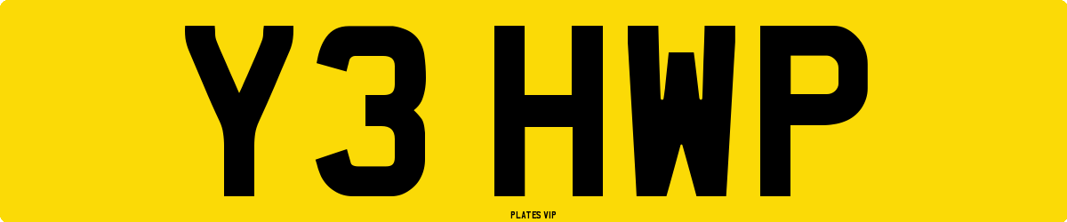 Y3 HWP Number Plate