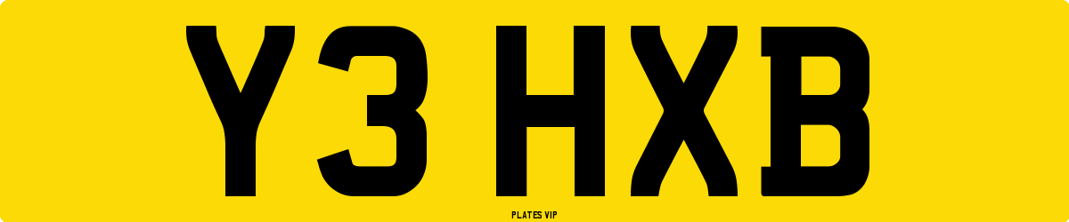 Y3 HXB Number Plate