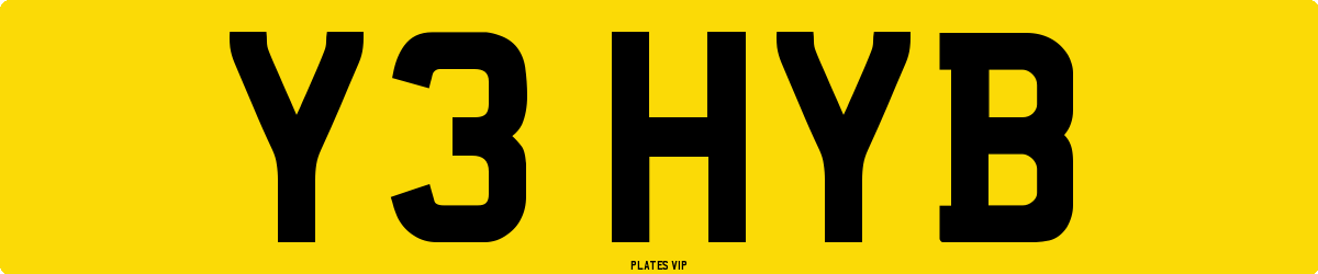 Y3 HYB Number Plate