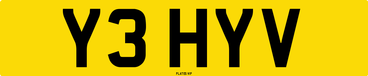 Y3 HYV Number Plate