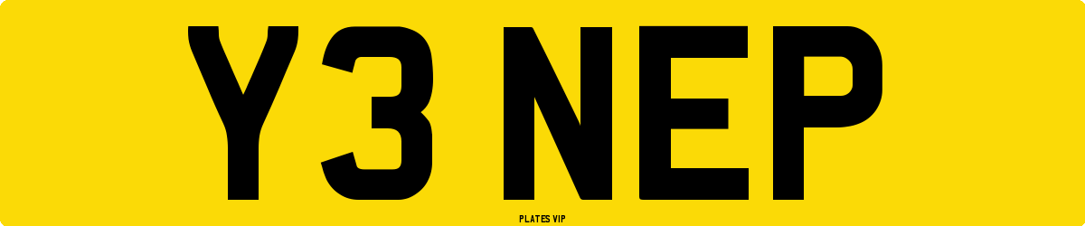 Y3 NEP Number Plate