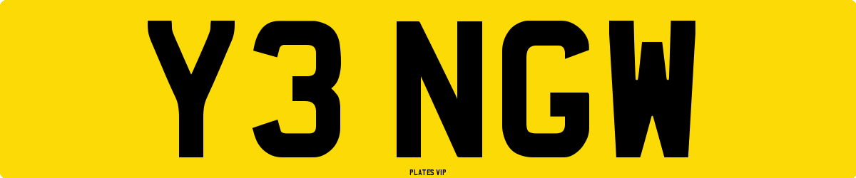 Y3 NGW Number Plate