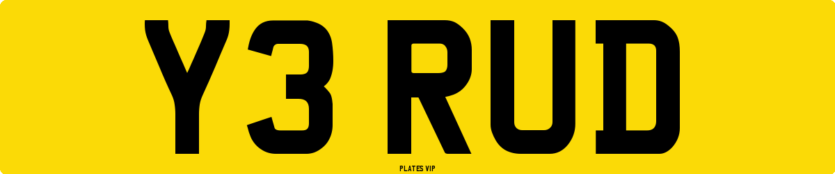 Y3 RUD Number Plate