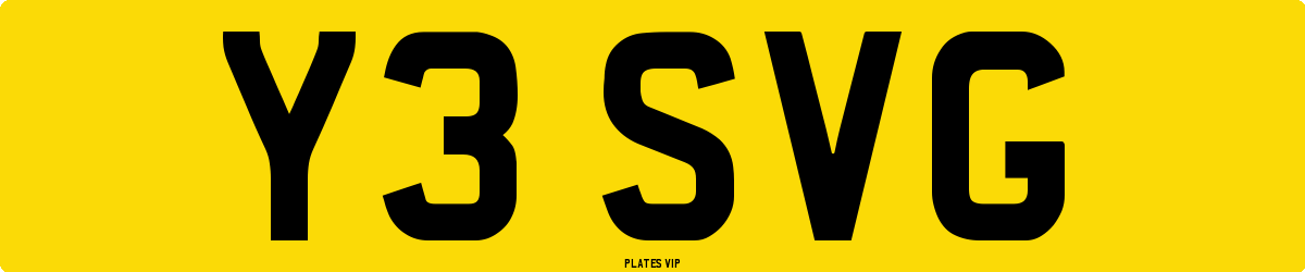 Y3 SVG Number Plate