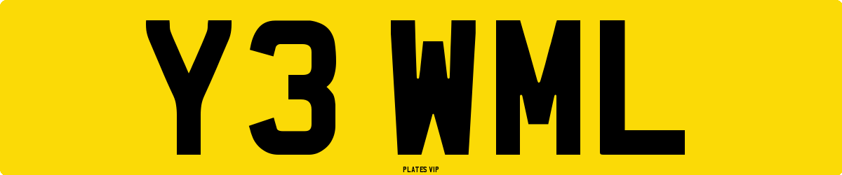 Y3 WML Number Plate