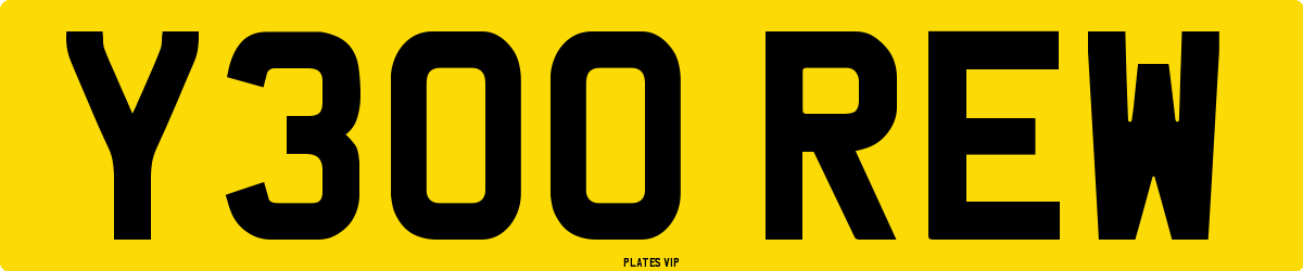 Y300 REW Number Plate