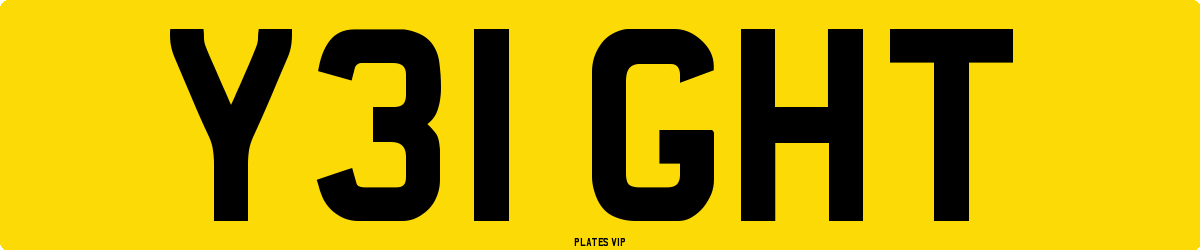 Y31 GHT Number Plate