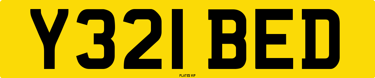 Y321 BED Number Plate