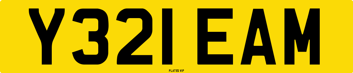 Y321 EAM Number Plate