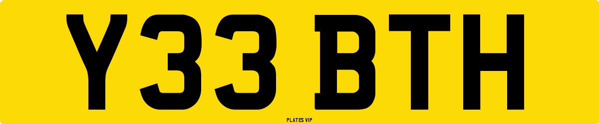 Y33 BTH Number Plate