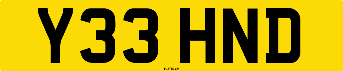 Y33 HND Number Plate