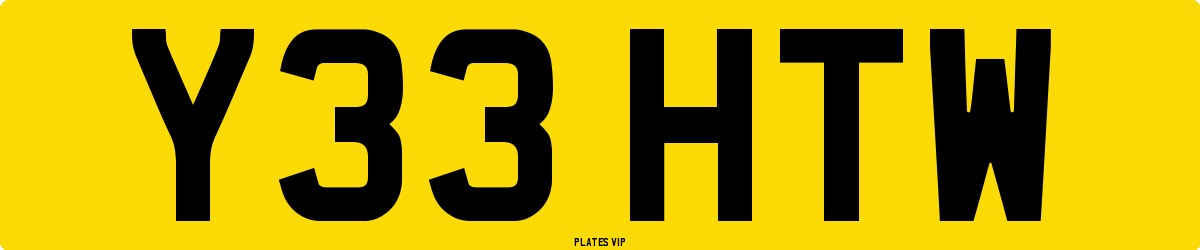Y33 HTW Number Plate