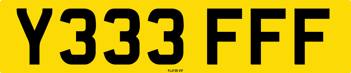 Y333 FFF Number Plate