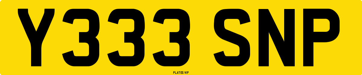 Y333 SNP Number Plate