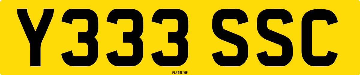 Y333 SSC Number Plate