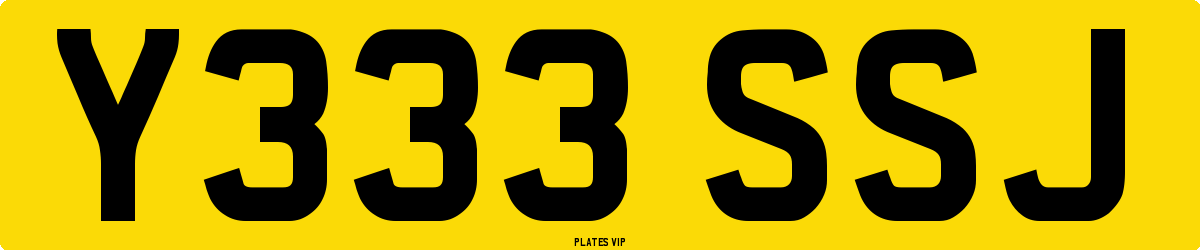 Y333 SSJ Number Plate