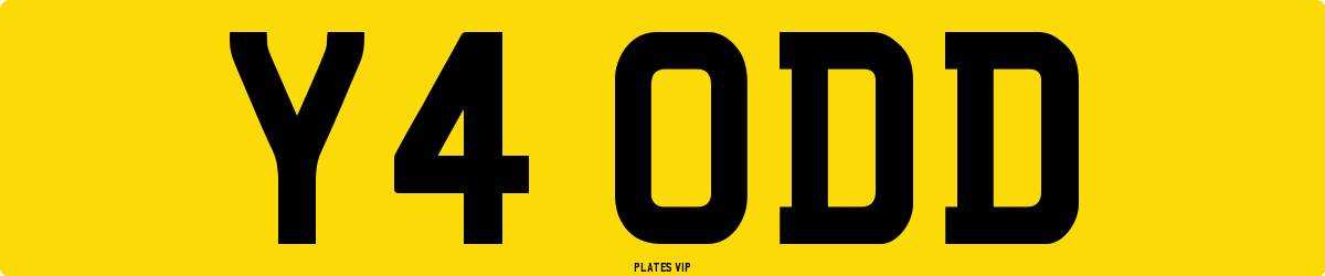 Y4 ODD Number Plate