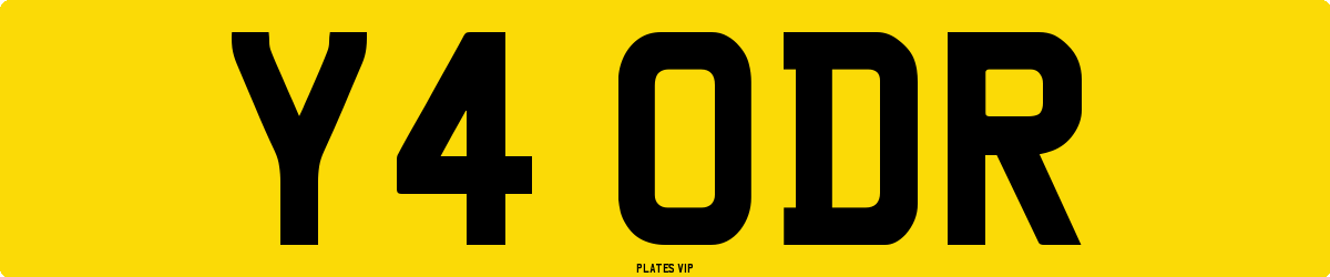 Y4 ODR Number Plate