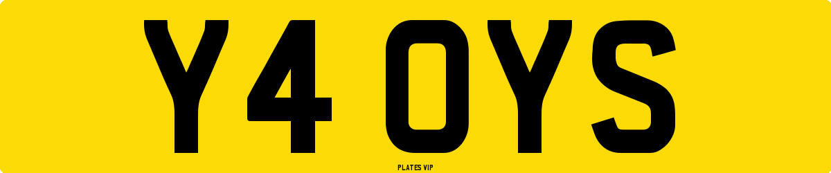 Y4 OYS Number Plate