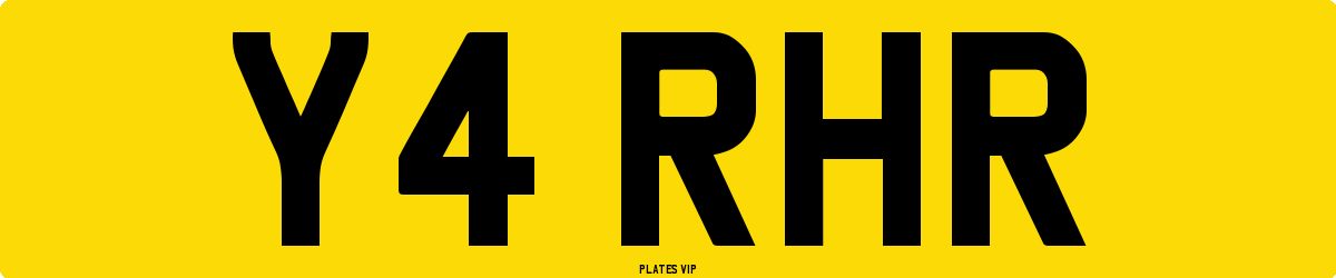 Y4 RHR Number Plate