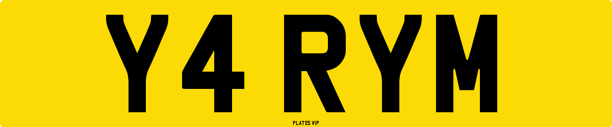 Y4 RYM Number Plate