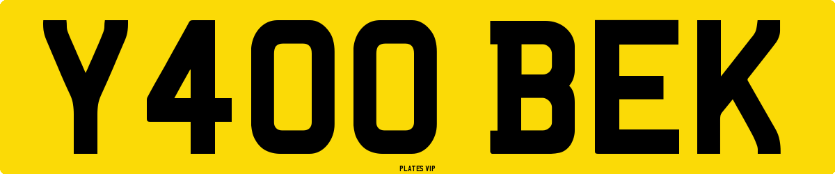 Y400 BEK Number Plate