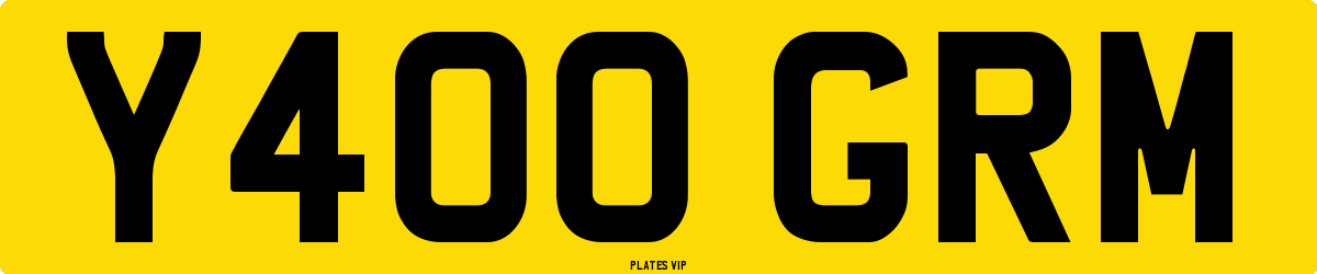Y400 GRM Number Plate