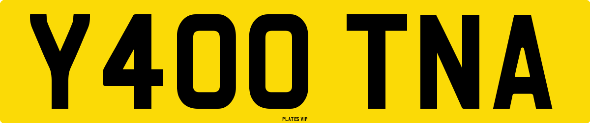 Y400 TNA Number Plate
