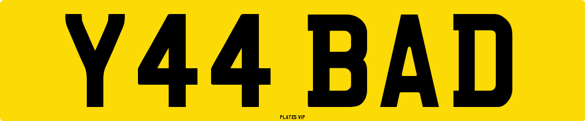 Y44 BAD Number Plate