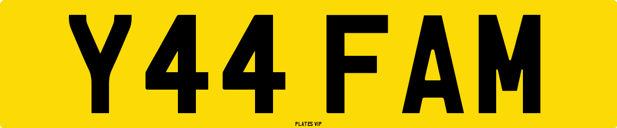 Y44 FAM Number Plate