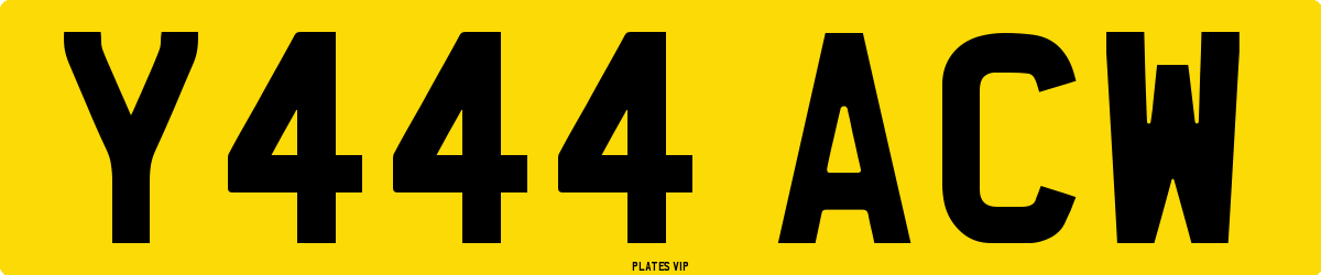 Y444 ACW Number Plate