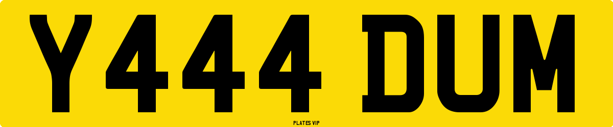 Y444 DUM Number Plate
