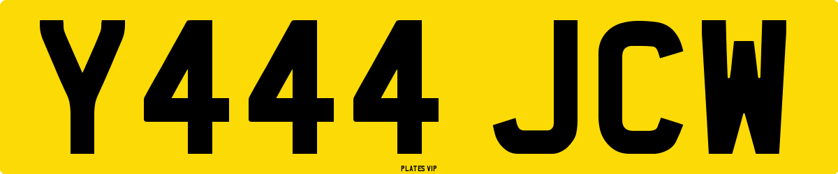 Y444 JCW Number Plate