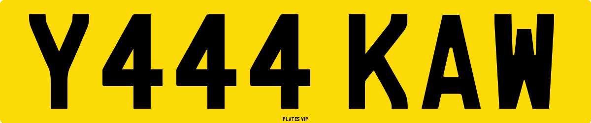 Y444 KAW Number Plate