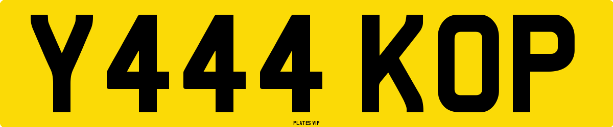 Y444 KOP Number Plate