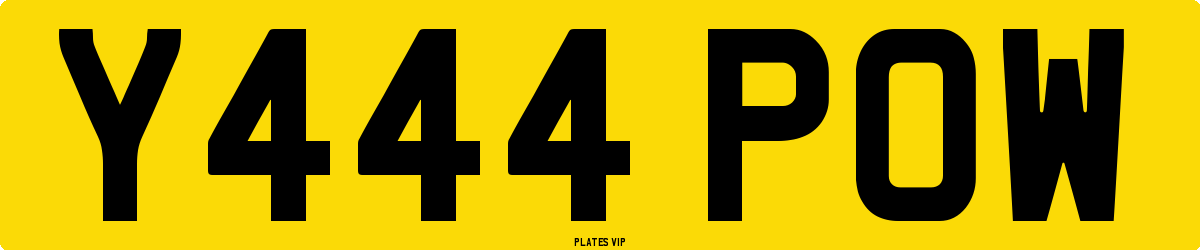 Y444 POW Number Plate