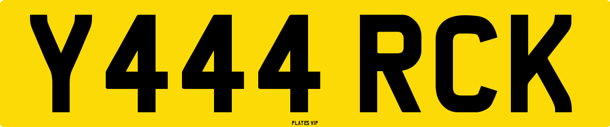 Y444 RCK Number Plate