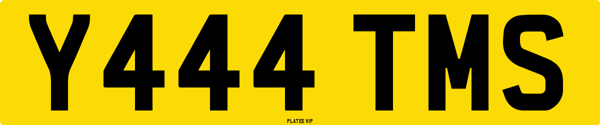 Y444 TMS Number Plate