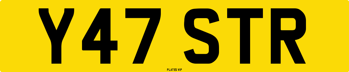 Y47 STR Number Plate