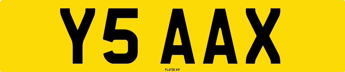 Y5 AAX Number Plate